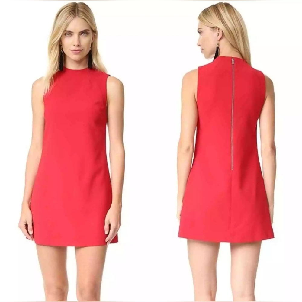 ALICE + OLIVIA Coley Mock Neck A-Line Shift Dress l Classic Mod ptp 16" Sz 0
